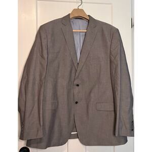 Alan Flusser Mens Two Button Suit Jacket Gray Lined Single-Breasted Blazer 48R